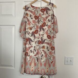 AUW NWT cold shoulder mini shift dress.